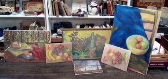 Six Original Oil On Canvas Or Board By Jean Carrozza - Still Life & Landscapes  DC/CVBK A