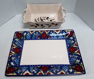 Tabletops Lifestyles Toluca Platter & Style Eyes Olivera Collection By Baum Bros. Ovenware SD/E4