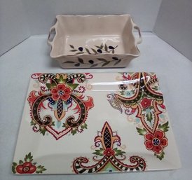 Tabletops Lifestyles Amelia  Platter & Style Eyes Olivera Collection By Baum Bros. Ovenware SD/E4