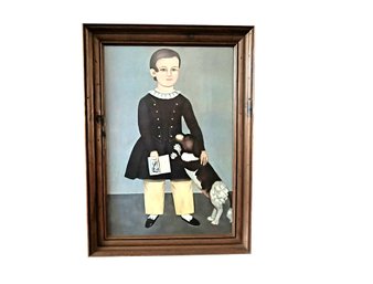 Framed Early American Style Reproduction Work On Paper