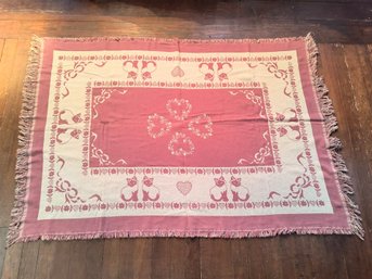 Vintage Double-sided Throw Blanket / Area Rug