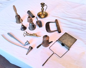 Lot Of Antique And Vintage Household Items In Tin And Copper
