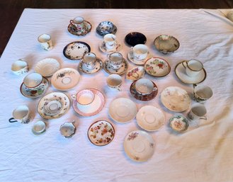 Amazing Lot Of Antique And Vintage Miniature Cups And Saucers
