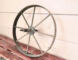 Antique Wrought Iron Wagon Wheel