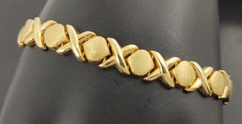 BEAUTIFUL VINTAGE 14K GOLD XOXO HUGS & KISSES BRACELET