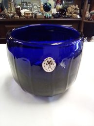 Cobalt Blue Handblown Glass Bowl With Label From Metropolitan Museum Of Art  BP/D2