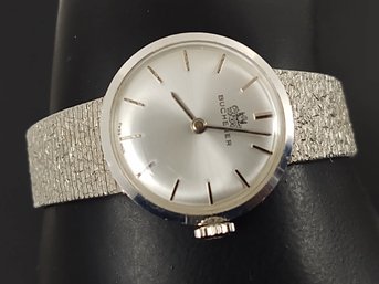 VINTAGE LADIES WHITE GOLD PLATED BUCHERER MECHANICAL WRISTWATCH