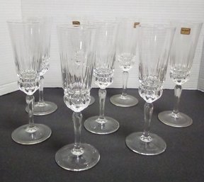 Set Of 8 Luminarc USA Made Crystal Champagne Flutes      KD/A3
