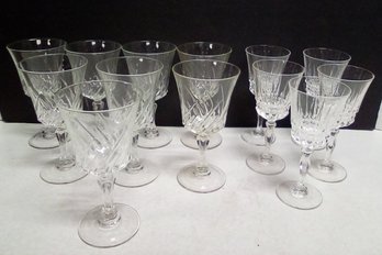 13 Piece Stemware Collection - 8 Large From France & 5 Crystal Medium Sized - 2 Elegant Styles  KD/B2&A1