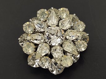 VINTAGE RHINESTONE FLOWER CLUSTER BROOCH