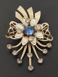 VINTAGE RHINESTONE FLOWER BROOCH