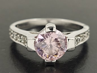 BEAUTIFUL STERLING SILVER PINK CZ RING