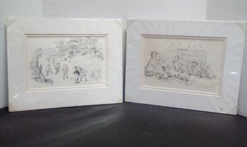 Pair Of Childhood Inspired Prints Pencil Signed By Nina Pellesen Craig  BS/D4