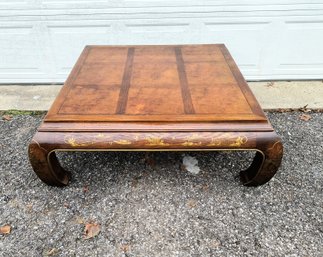 Large Wood Chinoiserie Style Coffee Table