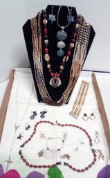 Stunning Estate Jewelry Including Chicos Brand Among Necklaces, Earrings, Bracelets, Rosary  KM/D2