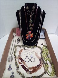 Showy Estate Jewelry Includes Chicos Brand - Lot Has Necklaces, Earrings, Rings  KM/D2