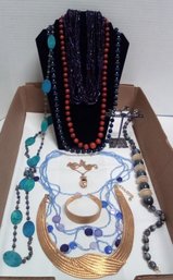 Eye Catching Jewelry Collection - 10 Items - Necklaces (incl. Joan Rivers), Bracelet & Earring Holder   BS/D2