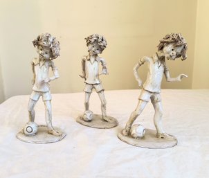 Trio Of Signed Ceramic Figurines