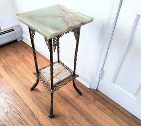 Vintage Metal And Stone Table