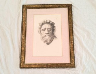 Vintage Reproduction Of An Italian Drawing. One Of 3 Similar The Sale
