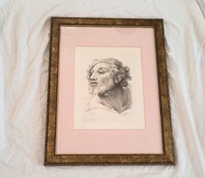 Reproduction Of An Antique Italian Print. One Of Three Similar In This Sale