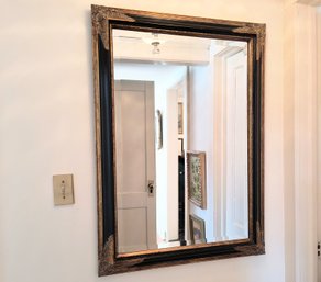 Large Mirror With Black And Gold Frame