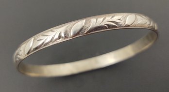 VINTAGE DANECRAFTS STERLING SILVER PATTERNED BANGLE BRACELET