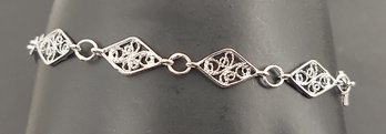 VINTAGE STERLING SILVER FILIGREE BRACELET