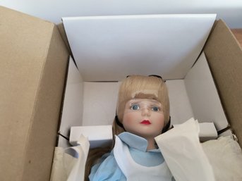 New In Box Alice In Wonderland Disney Doll With Ceramic Head One Of Two In Sale