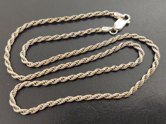 VINTAGE STERLING SILVER TWISTED ROPE CHAIN NECKLACE