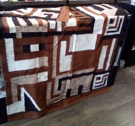 Earthy Colored Woven Blanket Is 6 Ft Long                              BS/D1