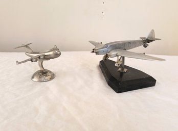 Two Vintage Airplane Desktop Accessories