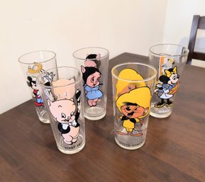 Set Of Five Vintage Disney Glasses