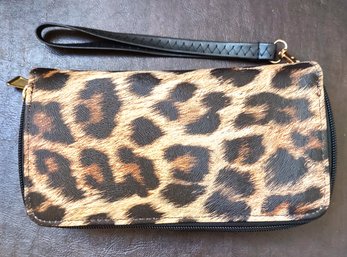 BRAND NEW - BLACK TRIM LEOPARD WALLET