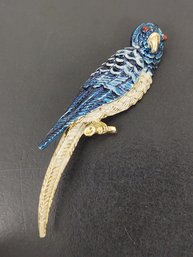 VINTAGE ENAMEL PARROT BROOCH