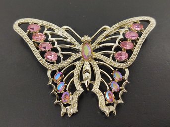 VINTAGE RHINESTONE BUTTERFLY BROOCH