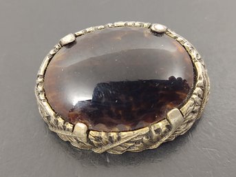 VINTAGE FAUX TORTOISE SHELL BROOCH