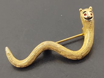 VINTAGE FIGURAL WORM BROOCH