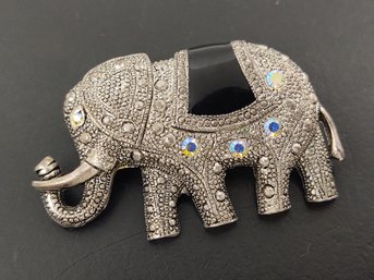 VINTAGE RHINESTONE ELEPHANT BROOCH