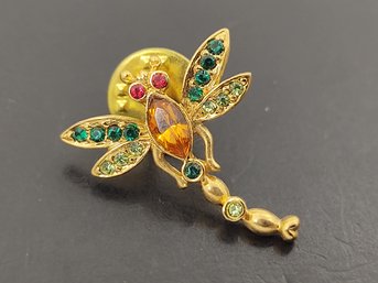 VINTAGE RHINESTONE DRAGONFLY PIN