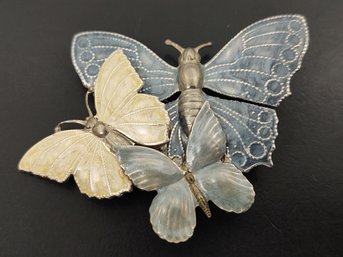 VINTAGE ENAMEL BUTTERFLY BROOCH