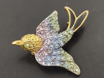 VINTAGE RHINESTONE BIRD BROOCH