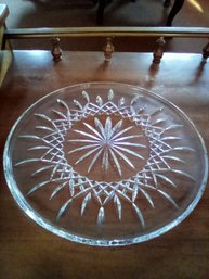 Lovely Waterford Crystal Platter With Attractive Pattern Is 12.50 Inches In Diameter