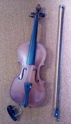 Vintage Violin & Bow - Reproduction Of Antonias Stradivarius - Inside Label 7721 Jos. Bartoni