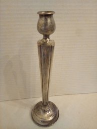 Antique Sterling Silver Weighted Candlestick With Unique Urn Holder Over Pedestal Design