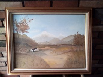 Framed Oil On Canvas Called 'Peaceful Valley' Signed By Artist Andrea T. Altieri