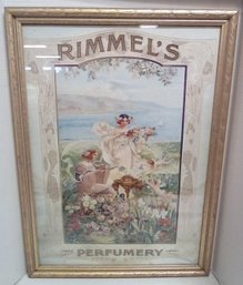 Colorful Illustrative Print -  Rimmel's Perfumery Paris/London In Decorative Wood Frame RC/WAD