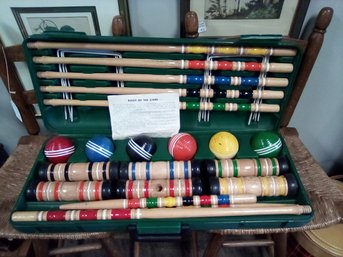 Deluxe 6 Player Croquet Set - RH6268AN - Ruey Hsng - In Portable Hardshell Handled Case RC/CVBKA