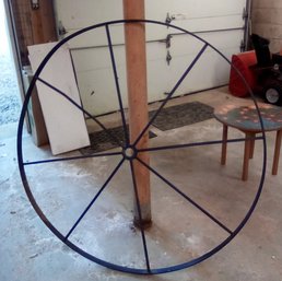 Large  Vintage Metal Wagon Wheel