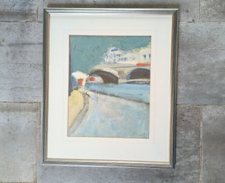 1980s Signed Painting On Paper